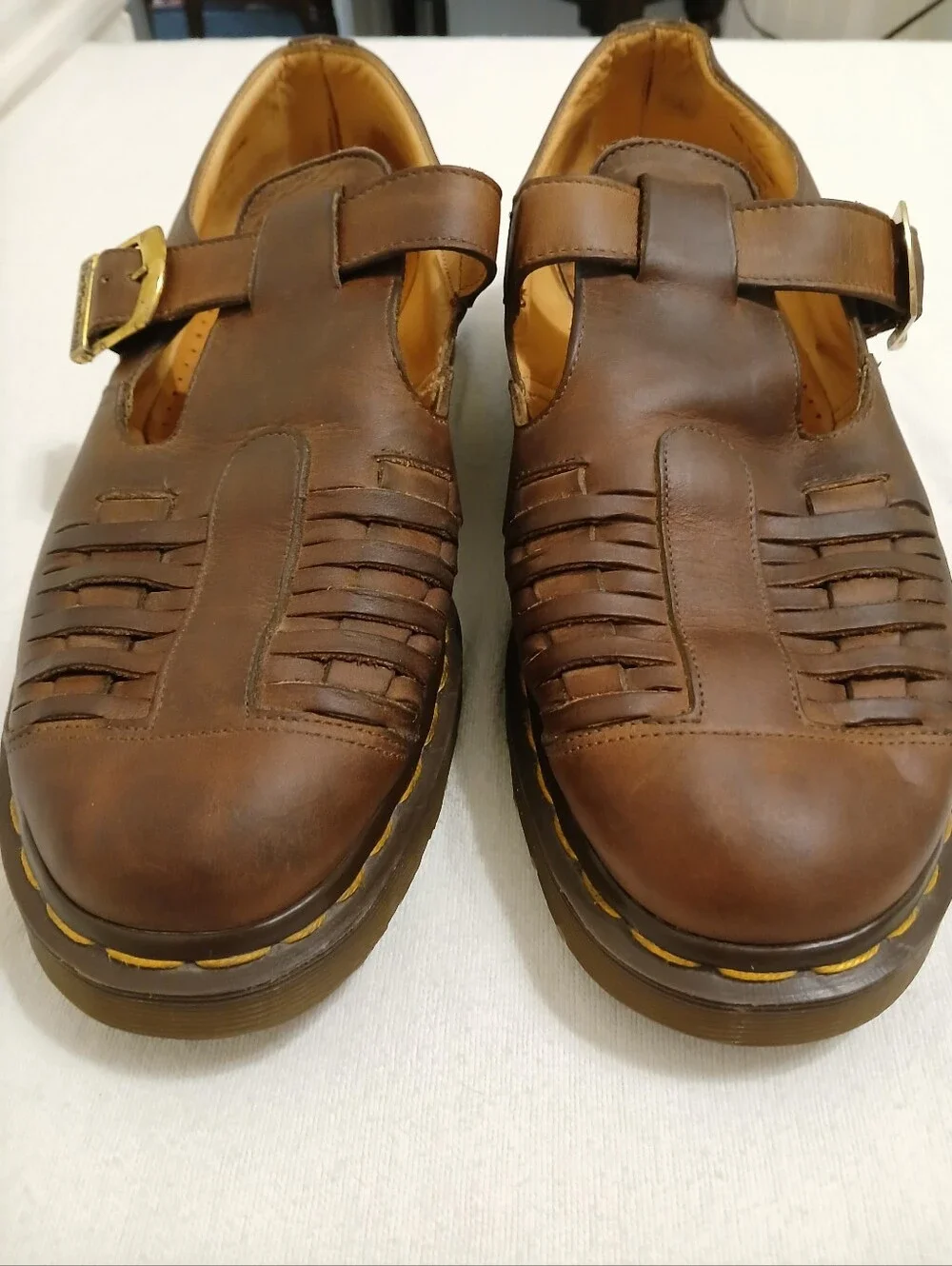 VTG Doc Marten UK 11 US 12 Men's Mica Fisherman Woven Leather Sandal 8064 Origin